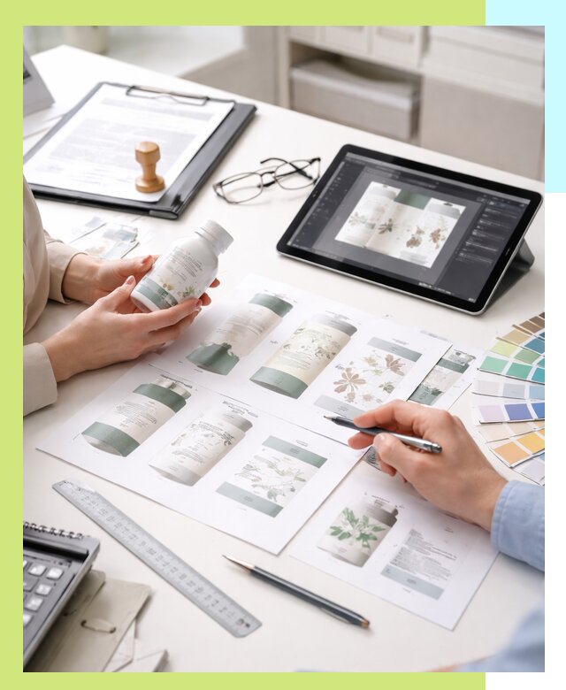 Профессиональная разработка дизайна и текста этикетки продукции в Тольятти